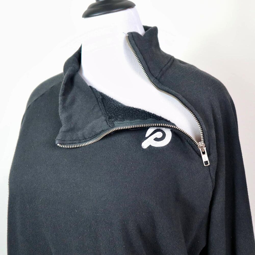 Peloton Size XL Incline Side Zip Pullover Sweatshirt Pockets Black - Picture 9 of 11